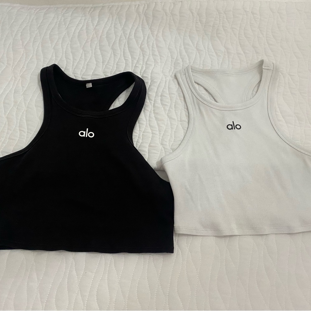 ALO Yoga White Crop Top
